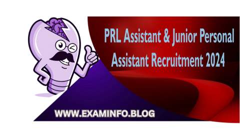 PRL Assistant  Junior Personal Assistant Recruitment 2024