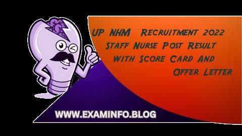 UP NHM  Recruitment 2022 Staff Nurse result with score card