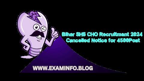 Bihar SHS CHO Recruitment 2024 Cancelled Notice for 4500Post