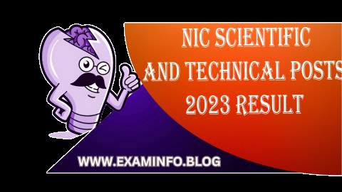 NIC Scientific and Technical Posts Recruitment 2023 Result