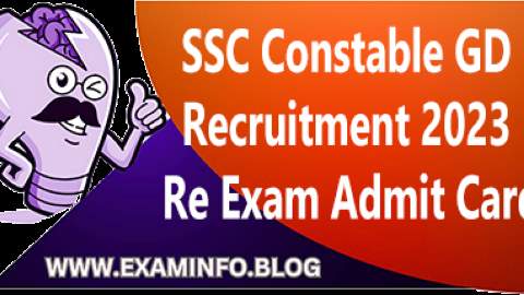 SSC Constable GD Recruitment 2023 Re Exam Admit Card